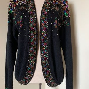 Vintage Silk Colorful Sequin Sweater by CRISTINA
